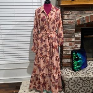 Anthropologie Misa Warm Tone Paisley Print Maxi Dress